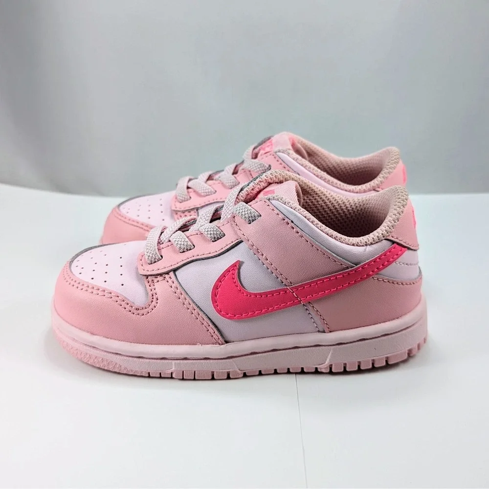 Nike Dunk Low Triple Pink (TDE) DH9761-600 SIZE 8C TODDLER Worn‎ Once
